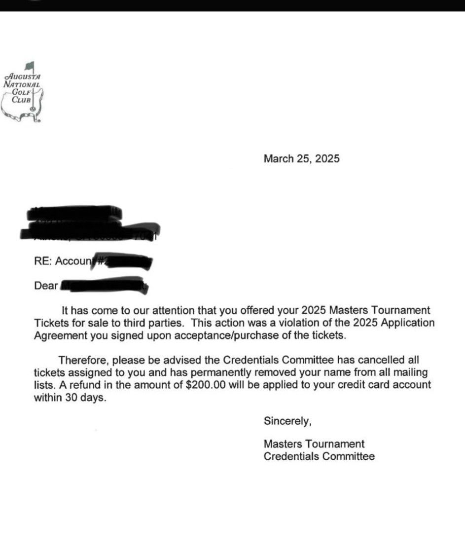 Augusta National trekt badges voor The Masters in