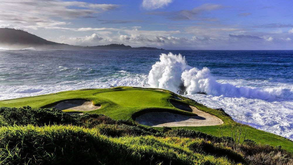 De 7de hole van Pebble Beach - Blog