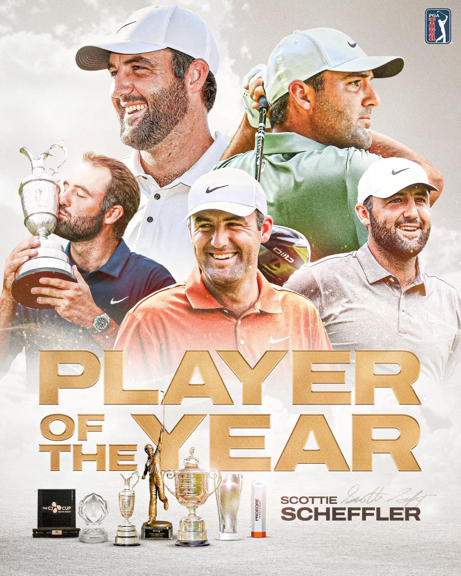 Scottie Scheffler andermaal tot “Player of the Year” gekroond - Blog
