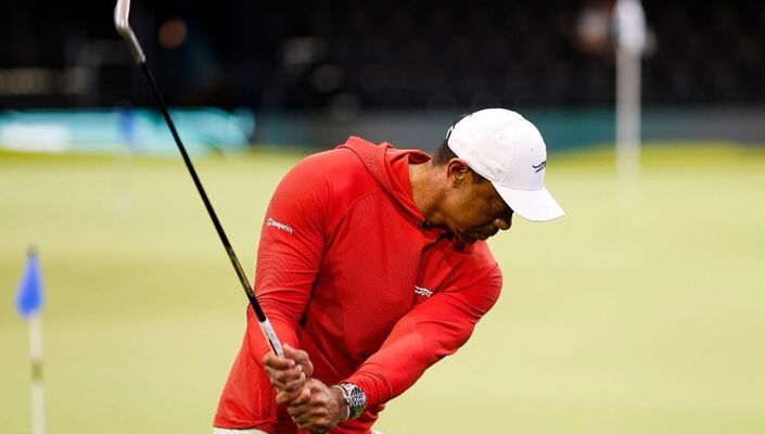 Tiger sloeg wedges op TGL